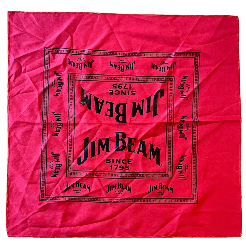 Bandana Handkerchief Jim Beam Scarf Cotton Pocket Square Cloth Hanky Logo